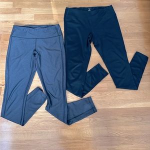 Two pairs of Z by Zella Leggings Black and Charcoal Grey Size M